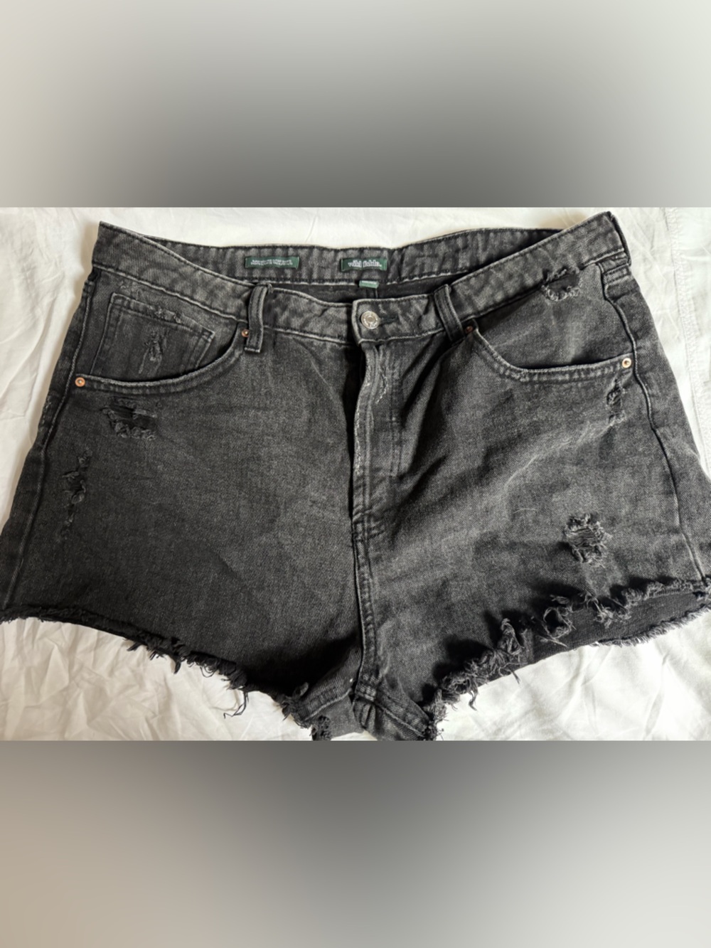 wild fable Black Denim Short with Green Label